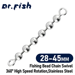 Cadena de cuentas giratoria para pesca Acero inoxidable Anillo solido