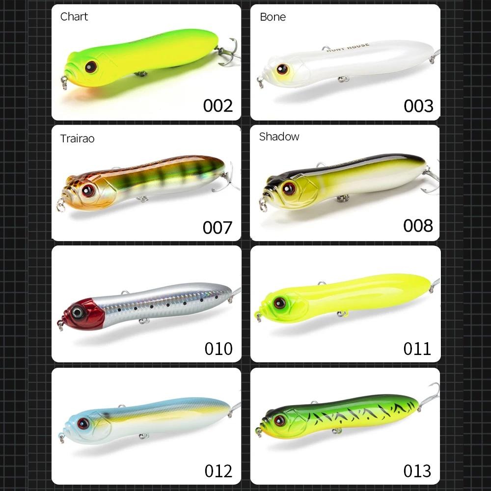 HuntHouse Crazy Surface Tractor Topwater señuelo de pesca con lápiz 110mm/21g 130mm/32g sonido fuerte Stickbait cebo duro para lubina LW127 - imagen 3