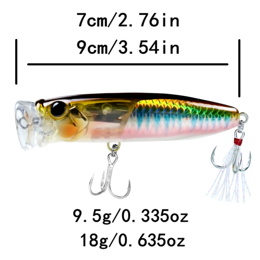 Popper AOCLU 70mm para lubina – Señuelo superficie fuerte salpicaduras - imagen 4