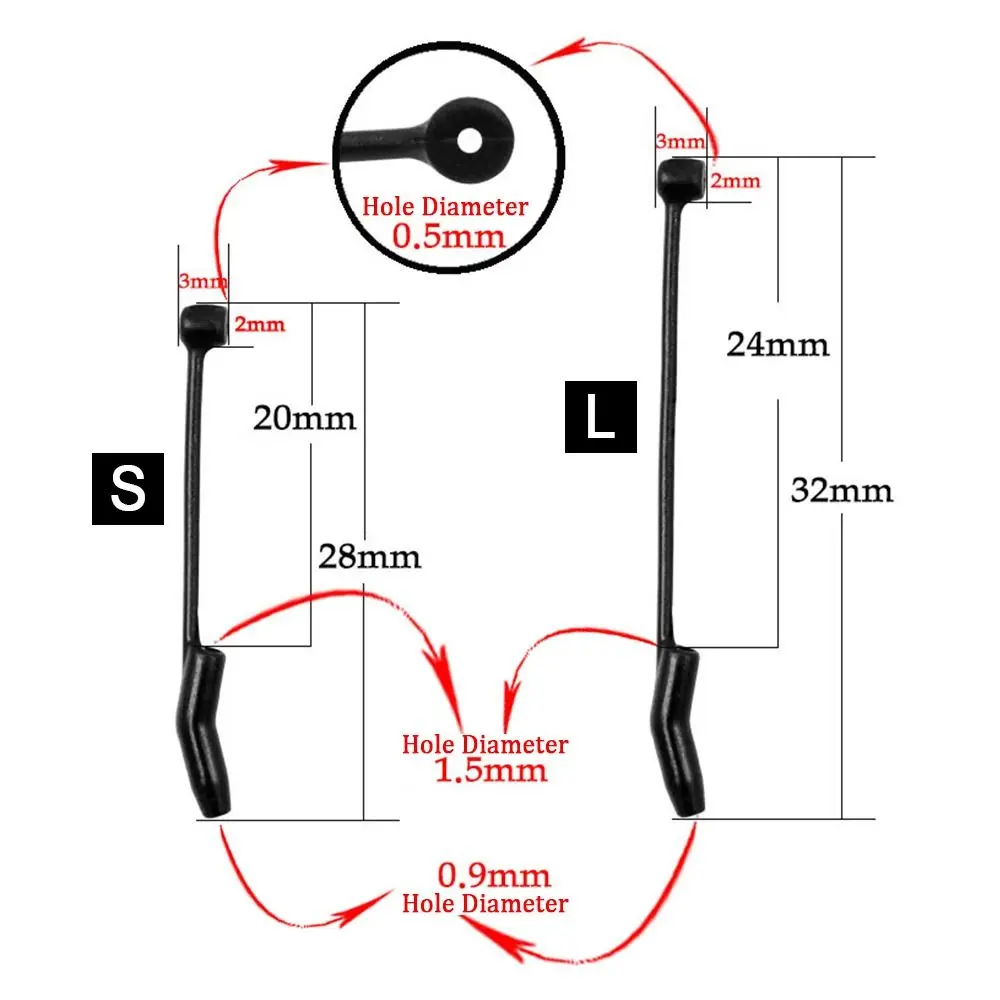 10 Uds 26mm/32mm/36mm D Rig Kicker goma antienredos D Rig alineadores portátil Universal funda para anzuelo de pesca de carpa - imagen 3