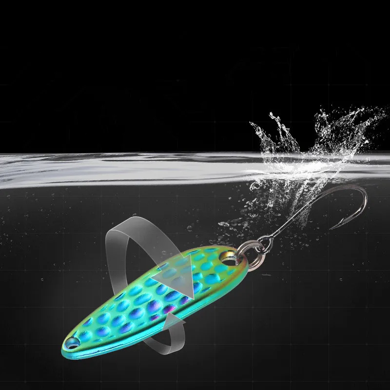 Señuelo de cuchara de pesca, plantillas de lentejuelas de cratera de meteorito, 2,5g, 3,5g, 5g, anzuelos individuales VIB de Metal fundido largo, lote de 3 piezas en oferta - imagen 2