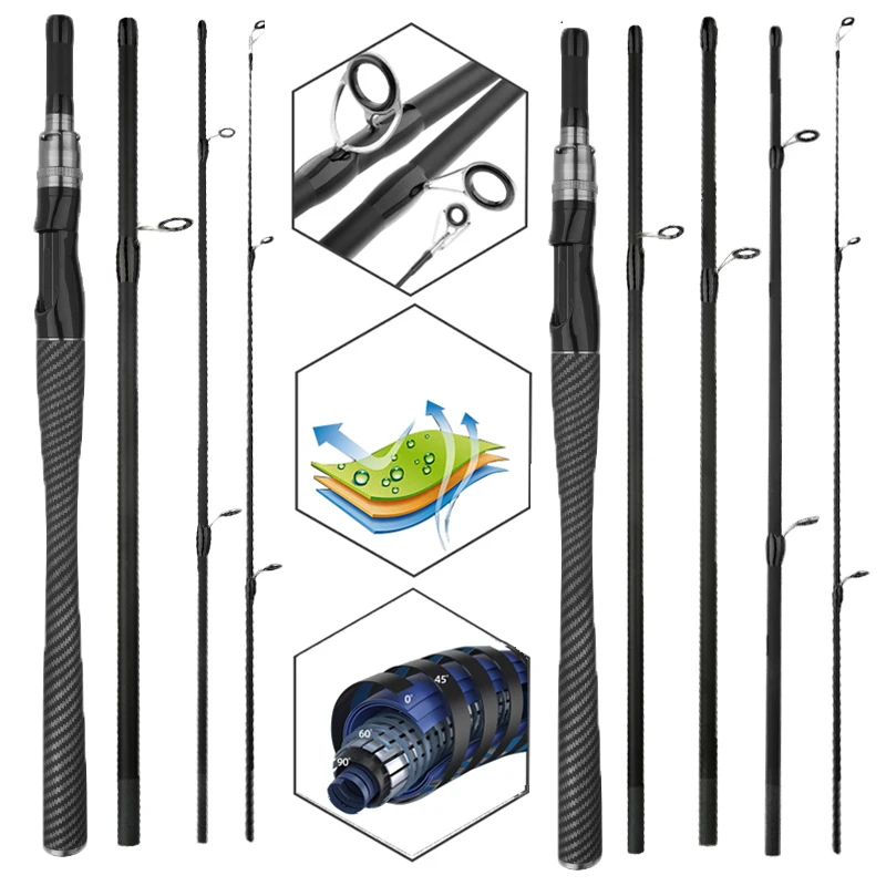 Caña de pescar ultraligera de alta calidad, 4/5 secciones con mango EVA, Material de fibra de carbono, Mini caña de pescar de fundición para viaje - imagen 3