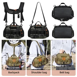 Riñonera táctica de pesca Luya, bolsas de viaje Molle para el pecho, senderismo al aire libre, equipo para correr, mochila de almacenamiento portátil con soporte para caña