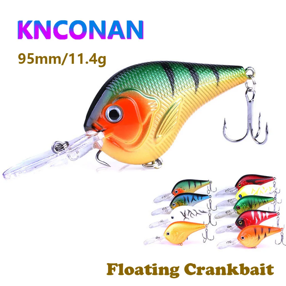 95MM 11,4G pesca Wobbler flotante Crankbait Pike Bass cebo duro Artificial trucha Topwater señuelo de pesca aparejos de regalo