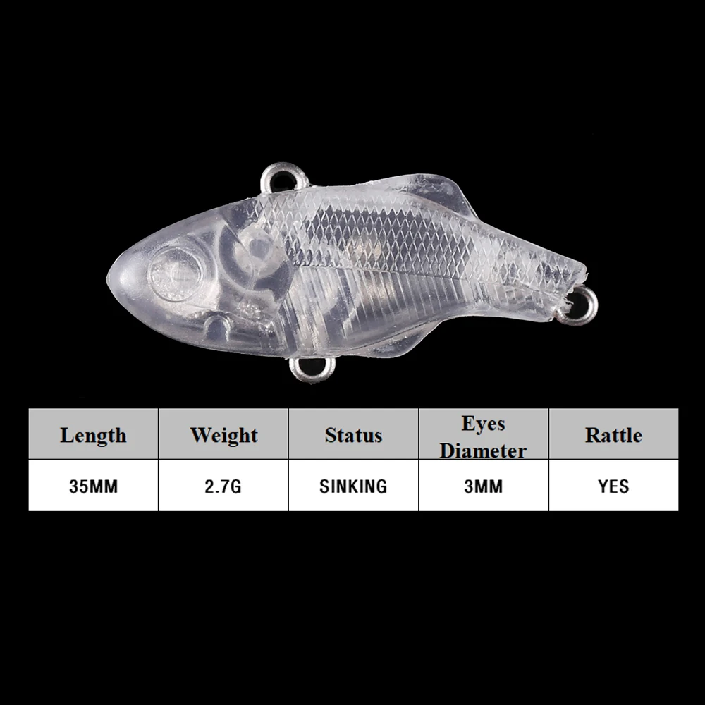 Chan'sHuang VIB Crankbait sin labios – Señuelo DIY para pintar - imagen 2