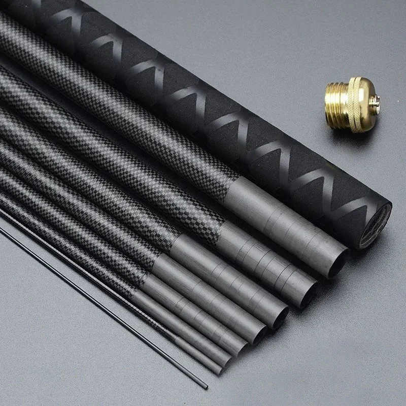 Caña de pescar telescópica de 4,5 M/5,4 M/6,3 M/7,2 M/8M/9M/10M, caña de pescar de estanque con depósito de carbono, caña de pescar de mano de fibra dura súper ligera - imagen 4