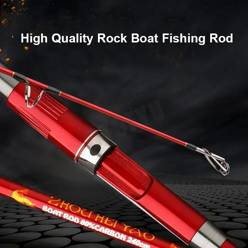 Caña de pescar portátil telescópica giratoria ultraligera caña de pescar de carbono duro 1,8 M 2,1 M 2,4 M rojo tres secciones nueva caña de pescar - imagen 5