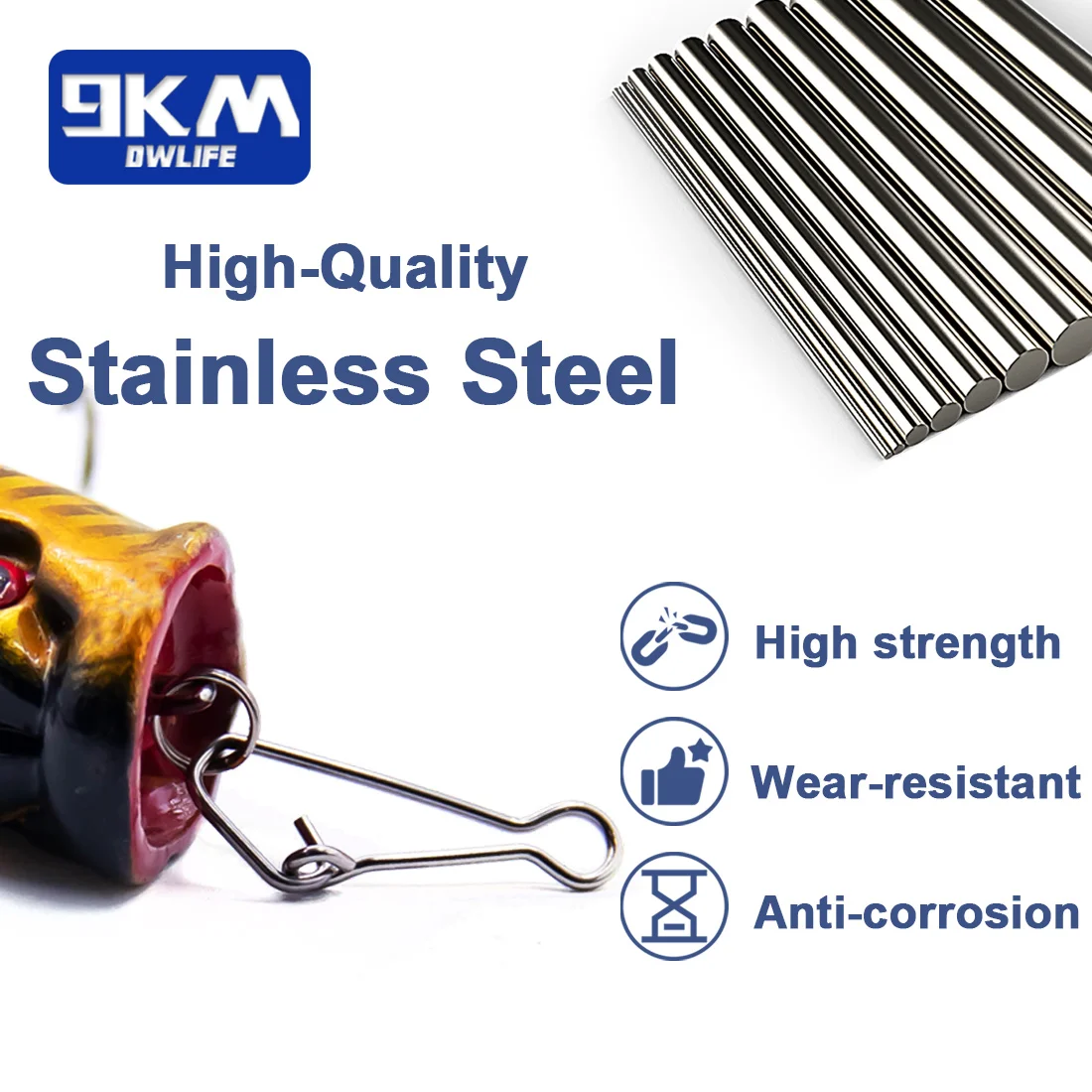 Pesca Snap 50 ~ 200 Uds. Anzuelo de pesca de agua salada de acero inoxidable conector de señuelo aparejos de pesca rápida Clip de bloqueo pesas a presión Trolling - imagen 3