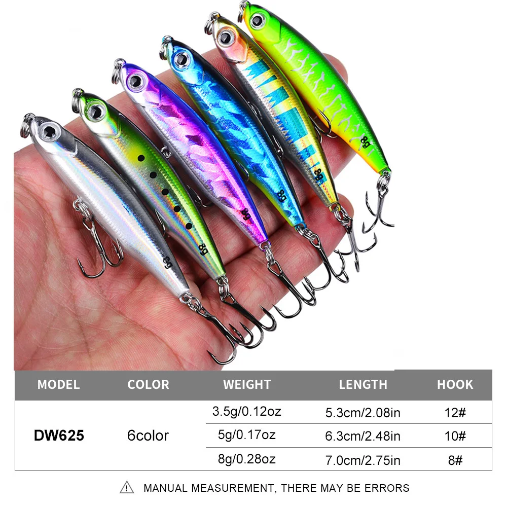 SeaYolo 1 Uds. Señuelos de pesca Minnow de hundimiento lento 3,5g/5g Bass Pike Carkbait Wobblers Swimbait cebo profesional gancho con ranura de sangre - imagen 2