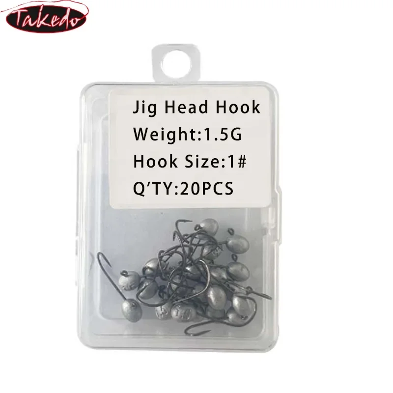 TAKEDO HG31 1,5G 2,5G 3,5G 5G anzuelo de pesca de raíz Jig Head doble espalda con púas anzuelos MUSTAD gancho de gusano suave para lubina bagre - imagen 4