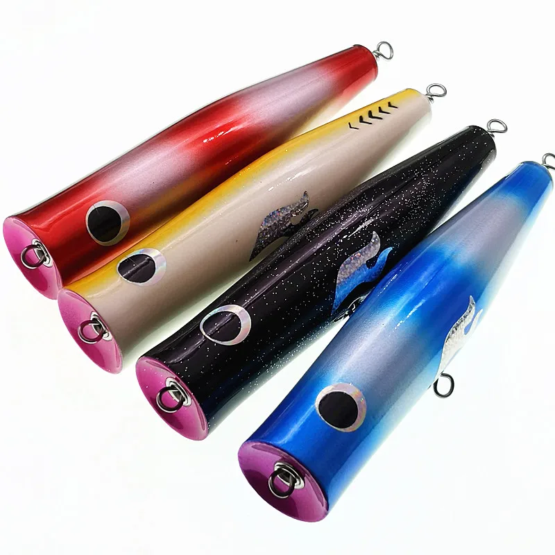 Señuelo de curricán de madera para pesca en agua salada, cebo de fundición de superficie de agua superior, palo de lápiz, 65g90g120g140g - imagen 2