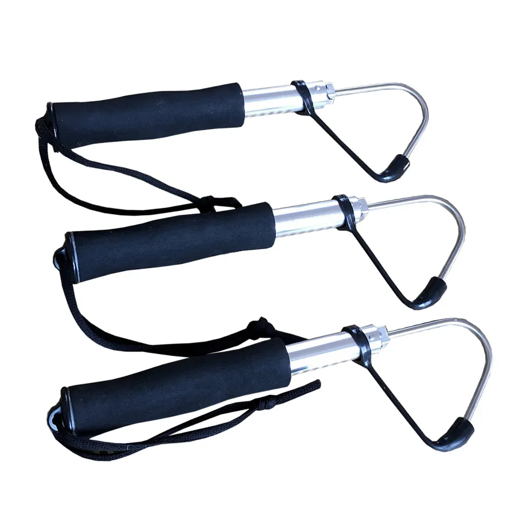 Aparejos de pesca telescópicos de acero inoxidable, accesorios de pesca de poste de aluminio, mango suave, 64/89/116cm - imagen 3