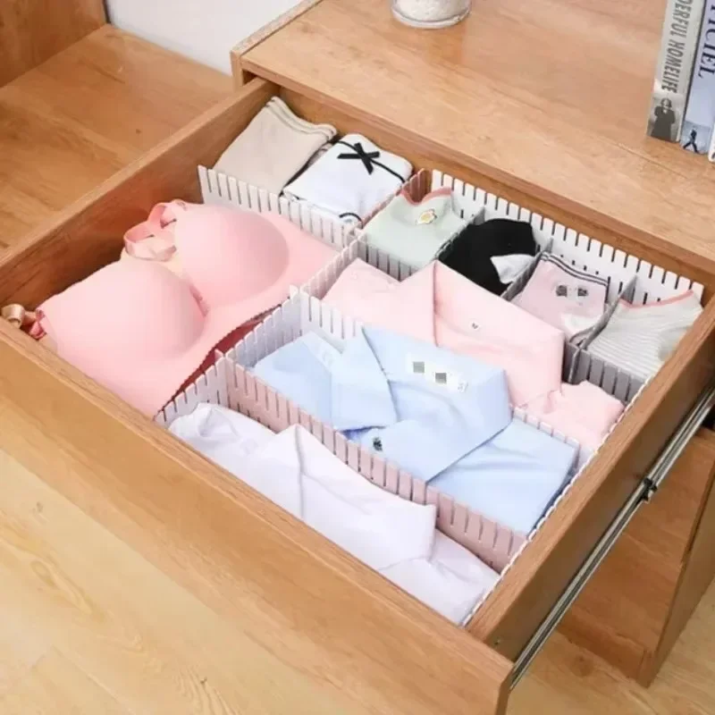 Tablero de partición de cajón de plástico para el hogar, tablero de partición de clasificación de combinación libre, ropa interior, calcetines, partición de clasificación - imagen 4