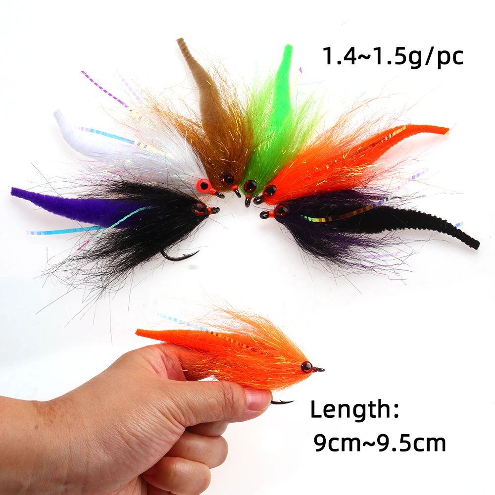 2 uds/6 uds. # Anzuelo para atar moscas, gran juego, cola de dragón pequeña, moscas, Lucio, almizcle, agua salada, cebo, pesca, 3/0 - imagen 4