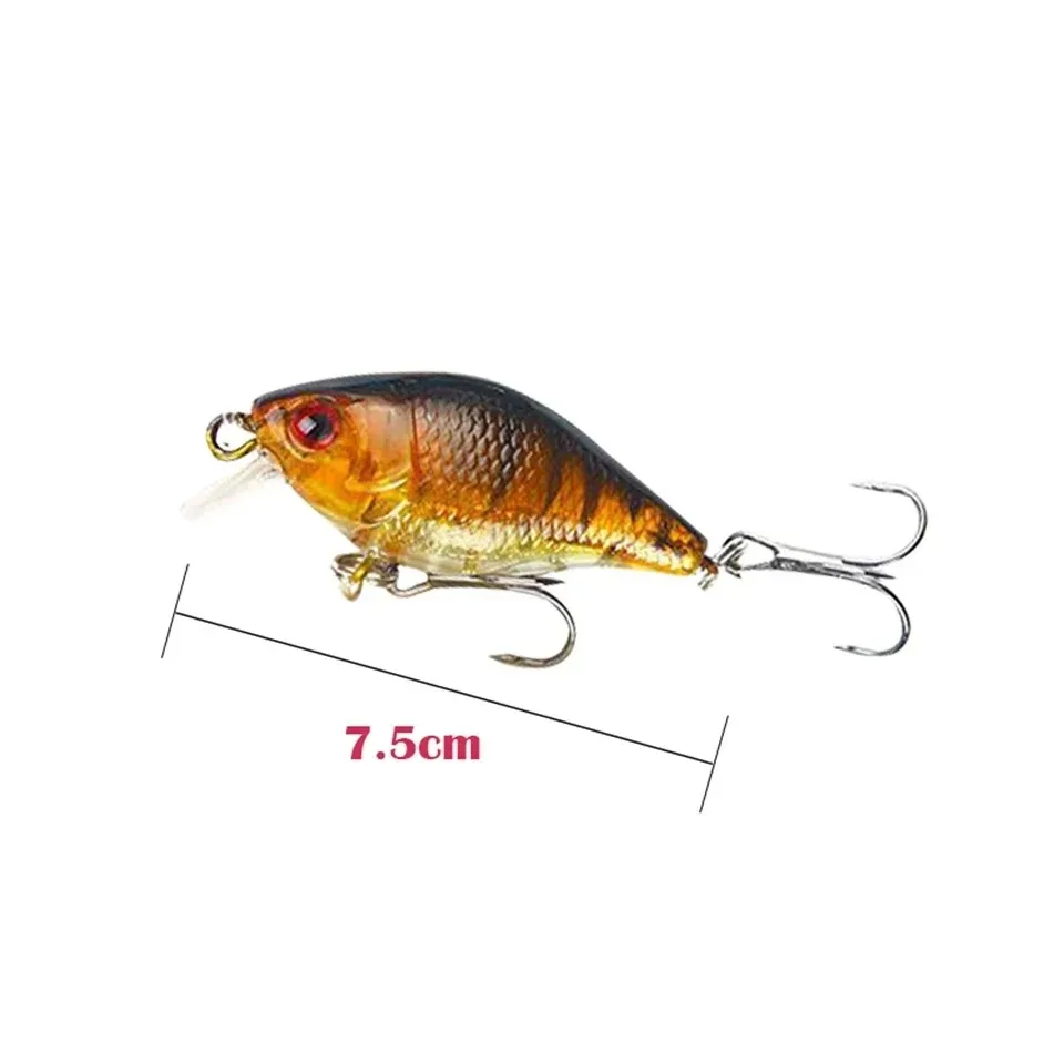 Pc 7,5 cm 10,2g señuelo de pescado gordo ojo 3D cebo duro hundimiento Triple gancho Wobbler aparejos de pesca para lubina depredador equipo de pesca - imagen 2