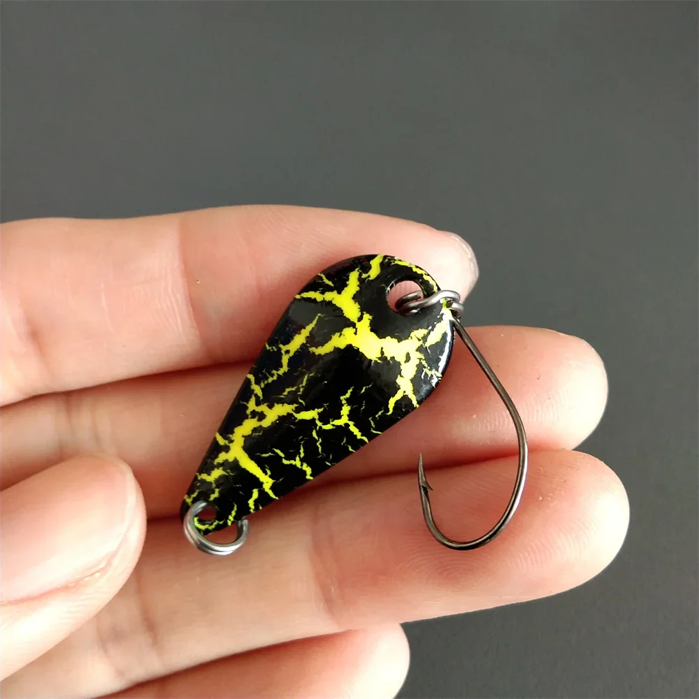 5 uds 3cm 2,9g señuelo para trucha Metal latón cobre colorido pesca Mini cuchara cebo señuelo de pesca de Metal para trucha Chub perca salmón - imagen 4