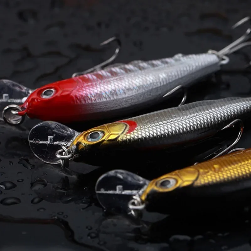 Señuelo de pesca de pececillos duros de plástico Artificial, Wobbler Crankbait, ojos 3D, aparejos de pesca, 53mm, 3G, 1 Pc - imagen 4