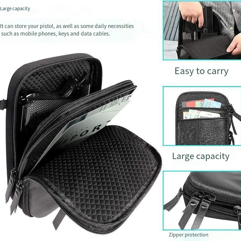Bolsa de transporte táctica oculta para pistola, bolso de hombro para pistola, riñonera para caza, bolsillo para la cintura, protección suave, bandolera para pistola - imagen 2