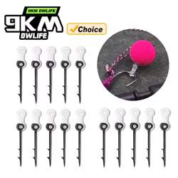 Anzuelo de pesca con púas de 9KM, accesorios de pesca de carpa, 15-30 Uds., Pin de Boilies para picaduras de cebo con topes transparentes, aparejo de pelo Ronnie de maíz de goma