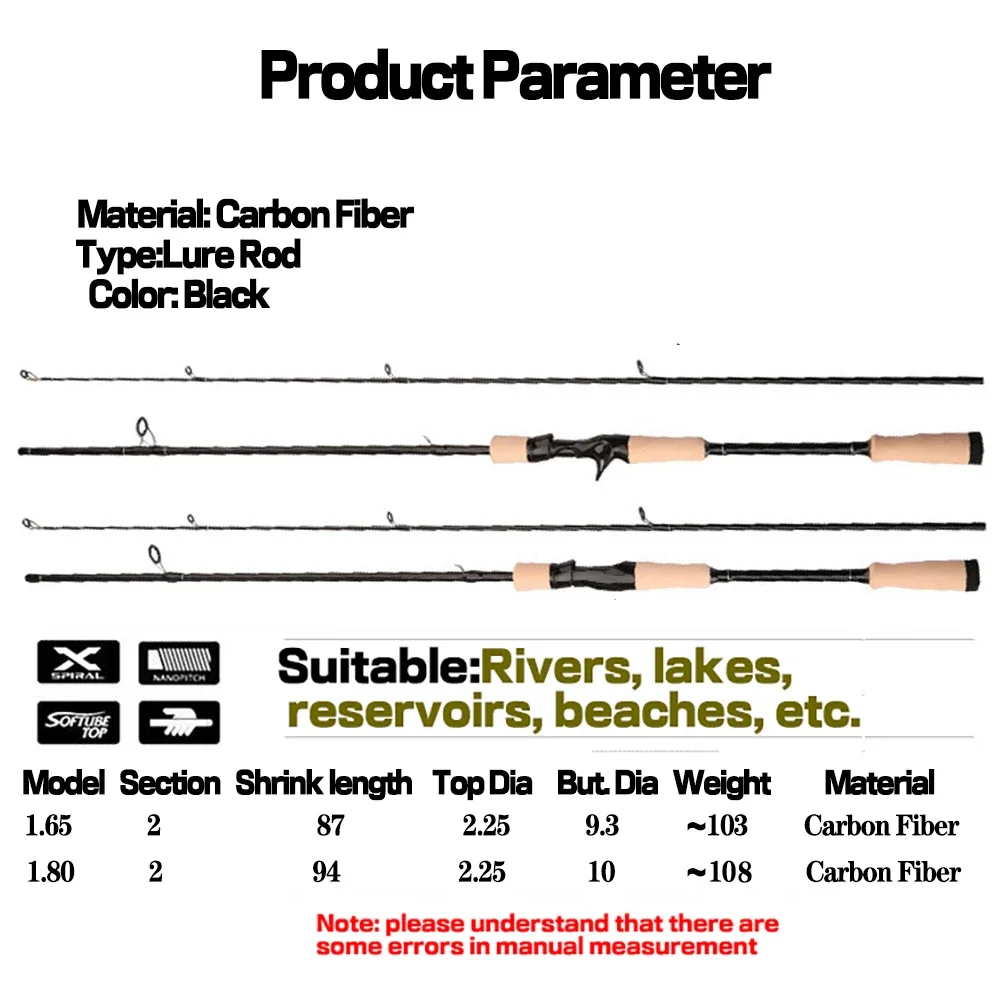 ML caña de pescar giratoria, 8-25g, Punta sólida, ultraligera, fundición de carbono, para trucha y lubina - imagen 5