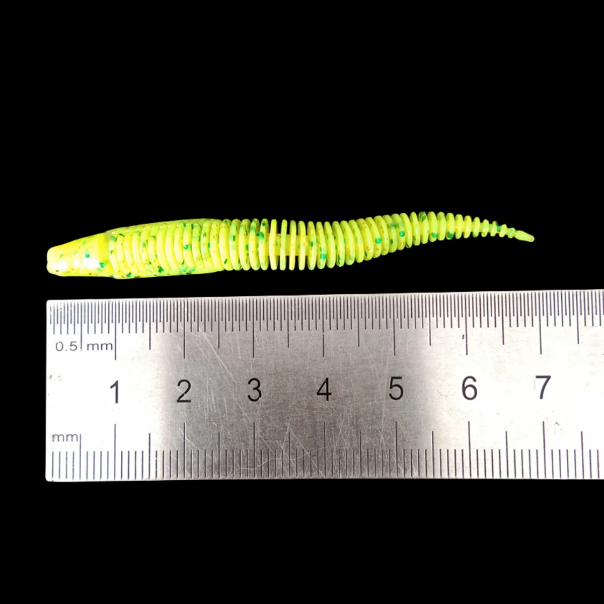 Swolfy 90 Uds 6 colores 7cm/1,3g nuevo cebo señuelo suave gusano de goma Artificial cola recta Pesca cebo de Pesca de lubina - imagen 4