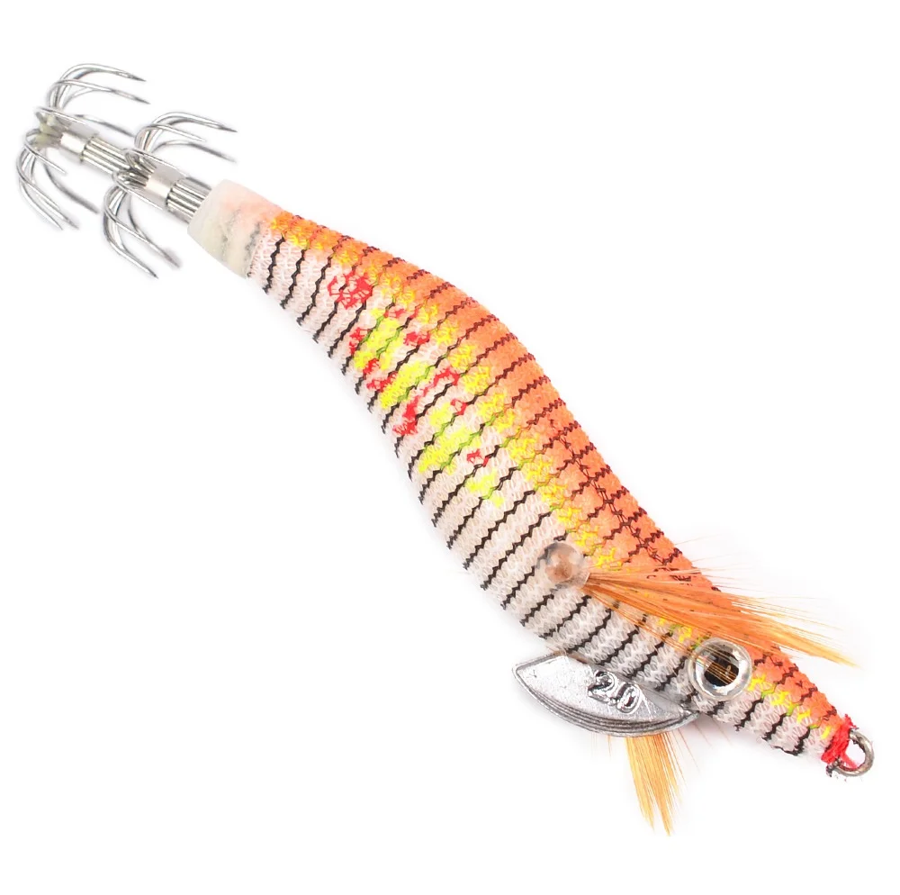 Anzuelo de calamar luminoso, cebo de pesca de camarones de madera, Wobbler, Jigging, sepia, 3,0 #3,5 #, 1 unidad - imagen 4