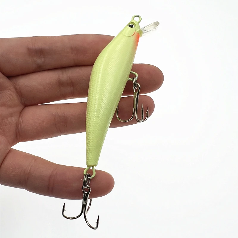 1 Uds 3d 8cm 8g pesca cebo duro luminoso noche Minnow Wobblers señuelos duros artificiales deformado lubina Isca Crankbait aparejos de pesca - imagen 4