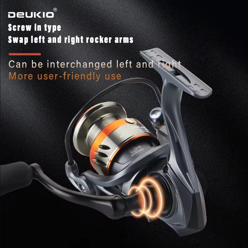 DEUKIO Carrete spinning sin huecos – Relación 5,2:1, 12kg arrastre - imagen 4