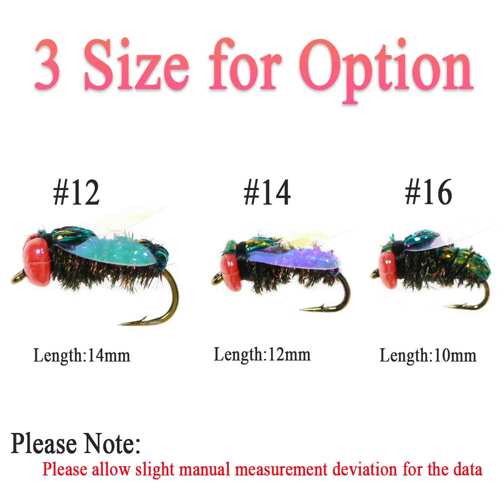 Wifreo-señuelo de pesca con mosca, Mosca de mosquitos, Mosca de casa, cebo realista para trucha, Bluegill, carpa, bagre, pluma de pavo real - imagen 2