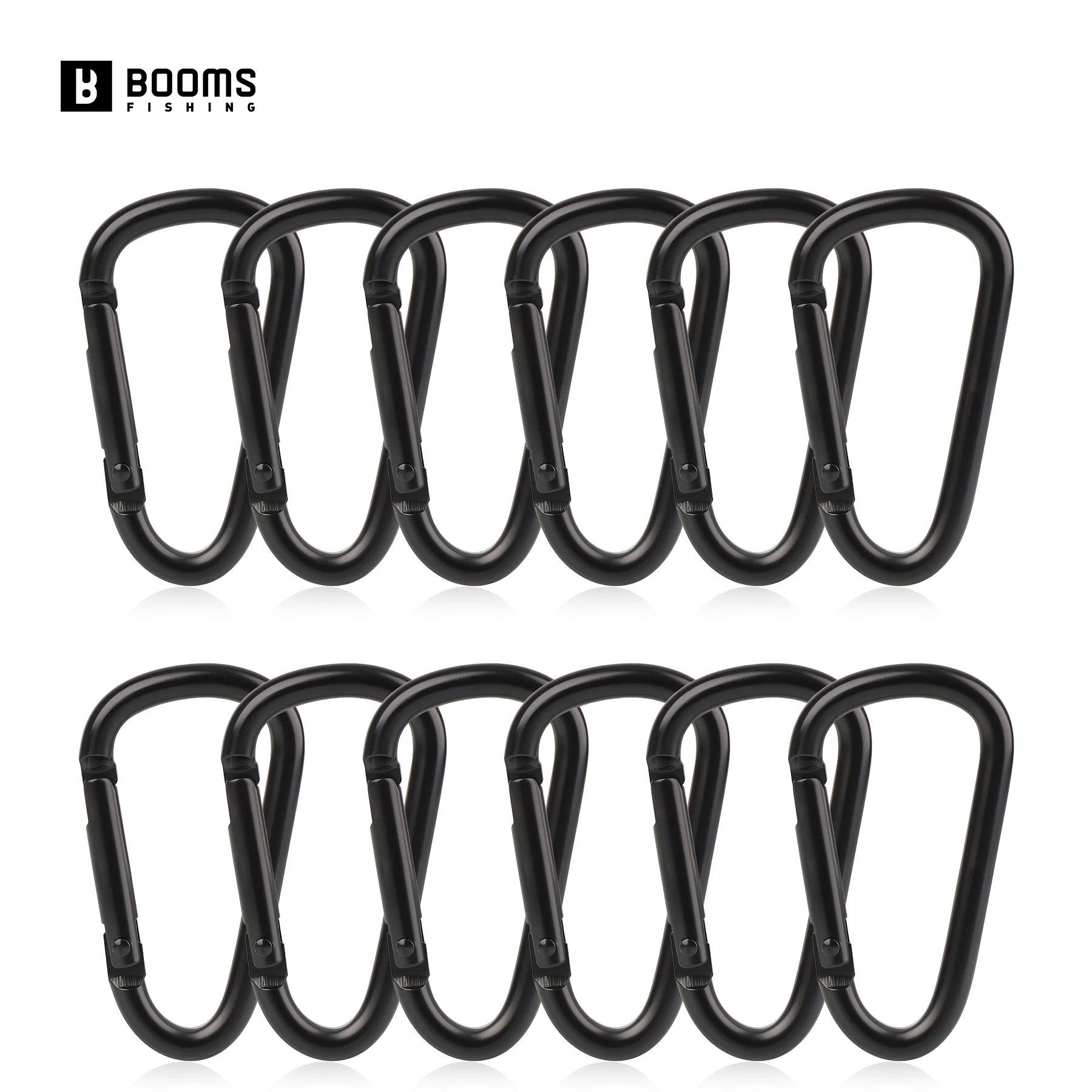 Booms Fishing CC2 mosquetón Clip pequeño mosquetón llavero 12 Uds 4/5cm Clips de anillo D de aluminio multiusos accesorios de pesca
