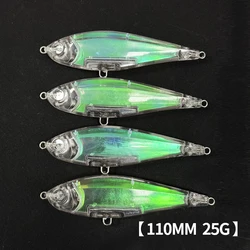 Señuelo tipo lápiz Twitchbait cosido, 10 Uds., sin pintar, 110mm, 25g, Wobblers de agua salada, Twitch Artificial, Pesca, carpa, lubina