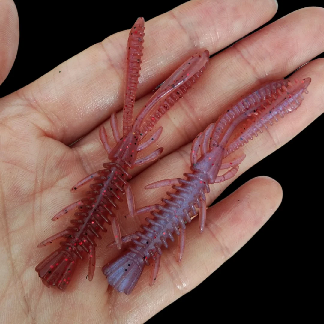 Señuelos blandos flotantes para Pesca, cebo de Camarón, gusano de silicona, Wobbler, trucha, lubina, Texas, 100 piezas, 6cm - imagen 5