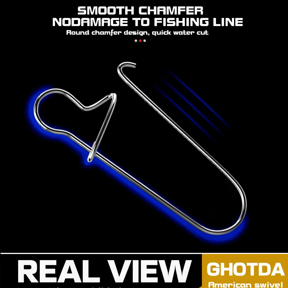 20/50PCS Conector de pesca 1 # -14 # Barril giratorio a presión para anzuelo, accesorios de Señuelos de Pesca de acero inoxidable - imagen 5