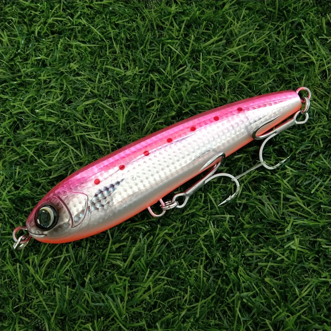 Señuelo de pesca con lápiz Topwater, 16cm, 71g, sonajero flotante, superficie de cebo duro, agua salada para Lucio, aparejos de pesca - imagen 4