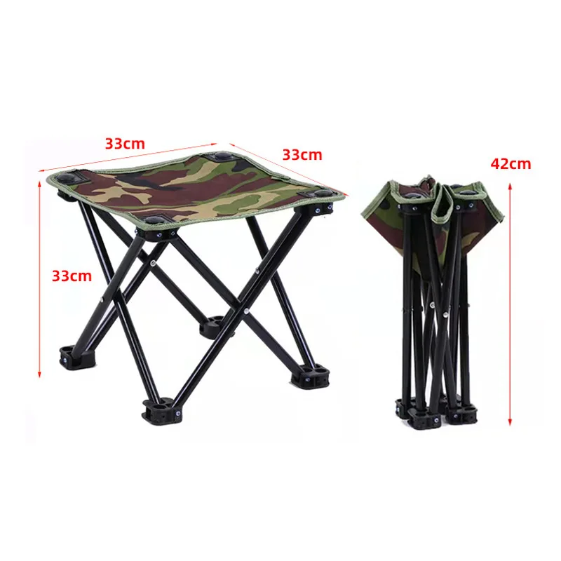 Taburete plegable portátil para acampar al aire libre, silla de pesca, Mini taburete de acero para pesca, Camping, senderismo, Picnic, muebles ultraligeros - imagen 3