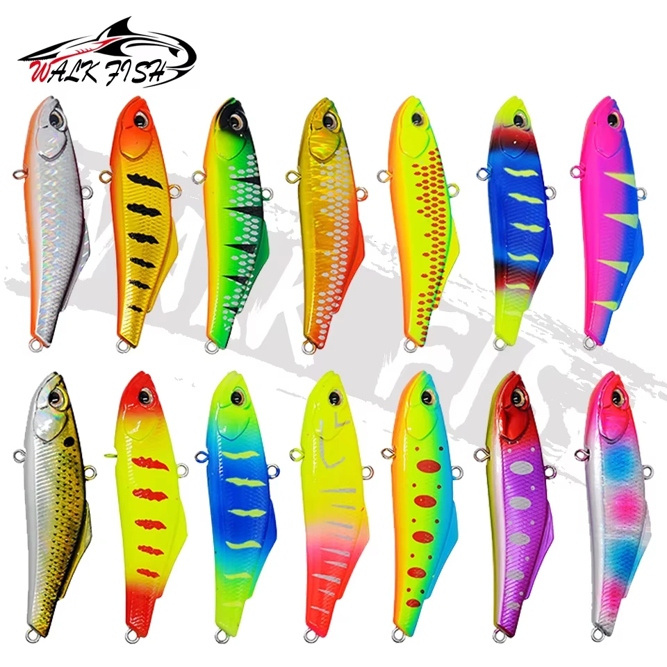 WALK FISH 1 Uds 70mm 15g ojos vibratorios 3D Swimbait pez de plástico señuelo de largo alcance cebo duro cebo Artificial biónico aparejos de pesca - imagen 4