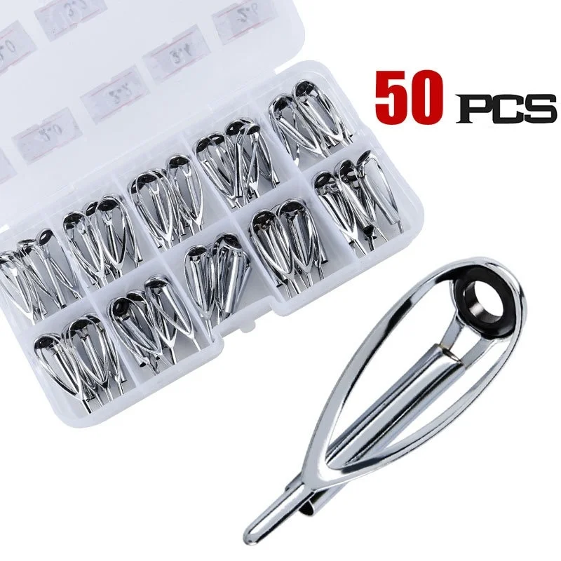 Kit de reparación de guías de caña de pescar, anillos de ojos DIY, marcos de acero inoxidable, puntas, Kit de reparación de guía de caña de pescar superior - imagen 2