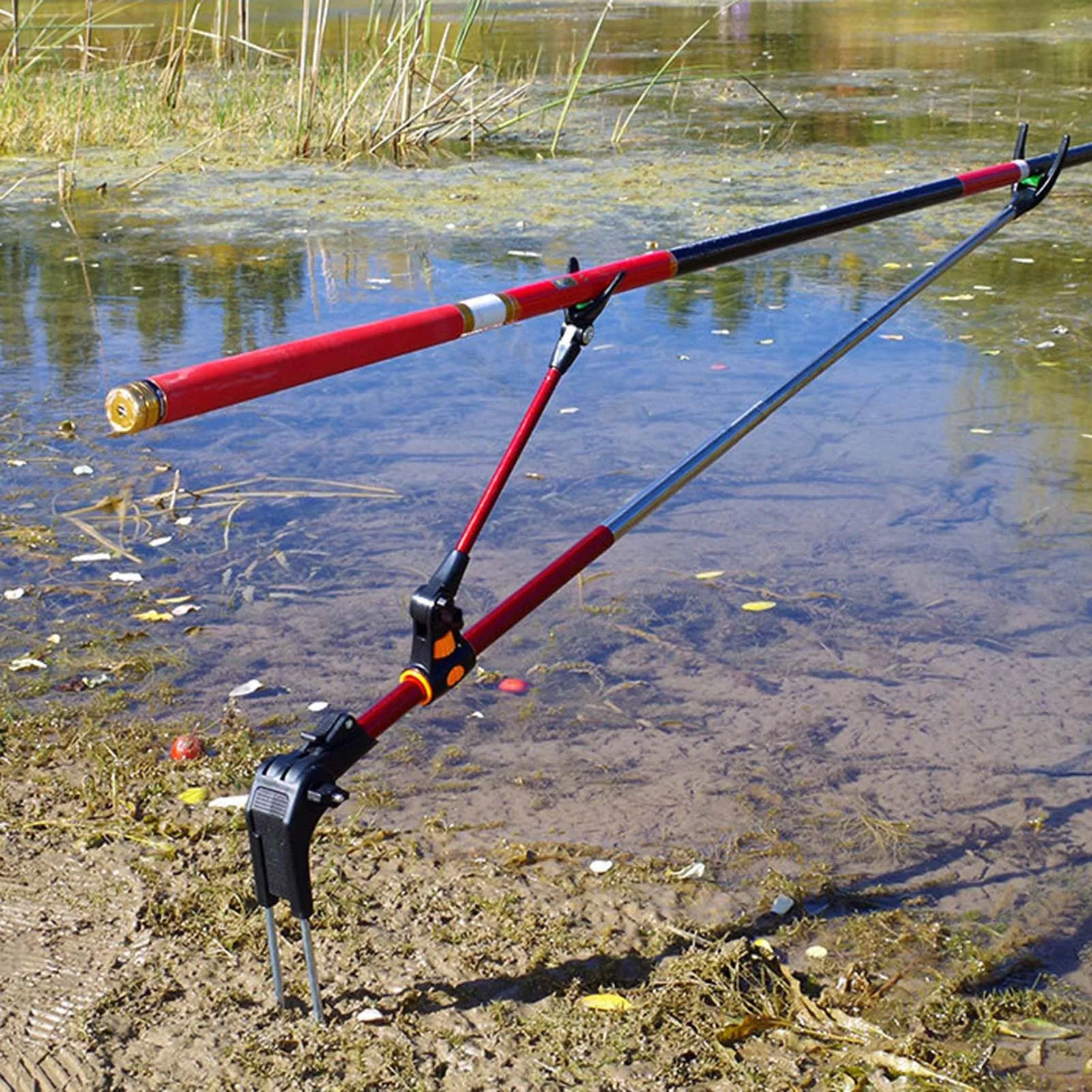 Estantes ajustables para caña de pescar, soporte para caña plegable, soporte de montaje para banco en tierra, adecuado para la mayoría de cañas de pescar - imagen 4