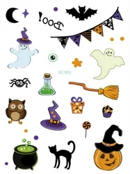 Pegatinas tatuaje temporal Halloween – Espíritu muerte disfraz