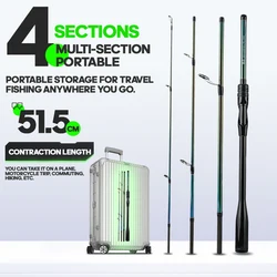 Caña de pescar TAIYU 1,8/2,1 M ML caña giratoria ultraligera caña de fibra de carbono 4 secciones 7-35g peso señuelo herramientas de pesca al aire libre