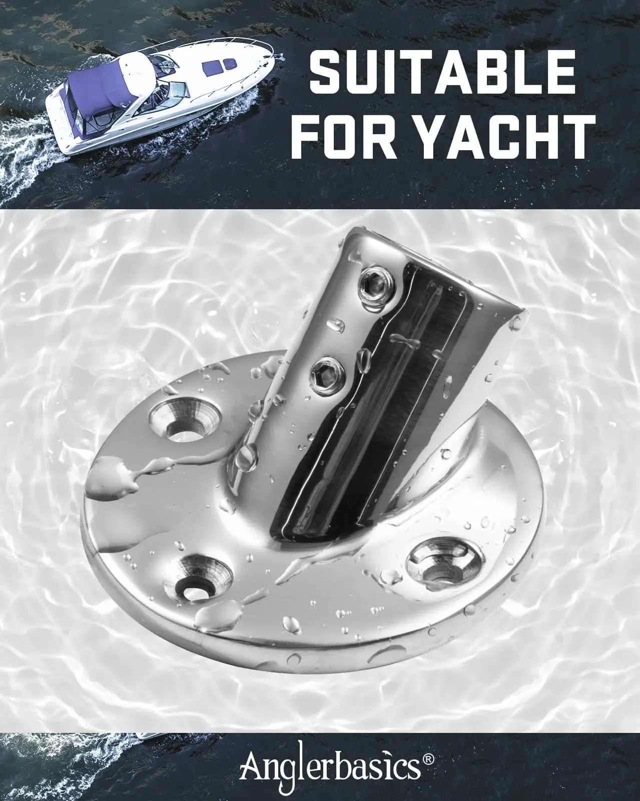 Goture, 1 pieza, montaje de pasamanos para barco, 35/45/60/90 grados, acero inoxidable, 7/8 "/1", Base redonda/rectangular, Hardware de barandilla para yate y barco - imagen 4