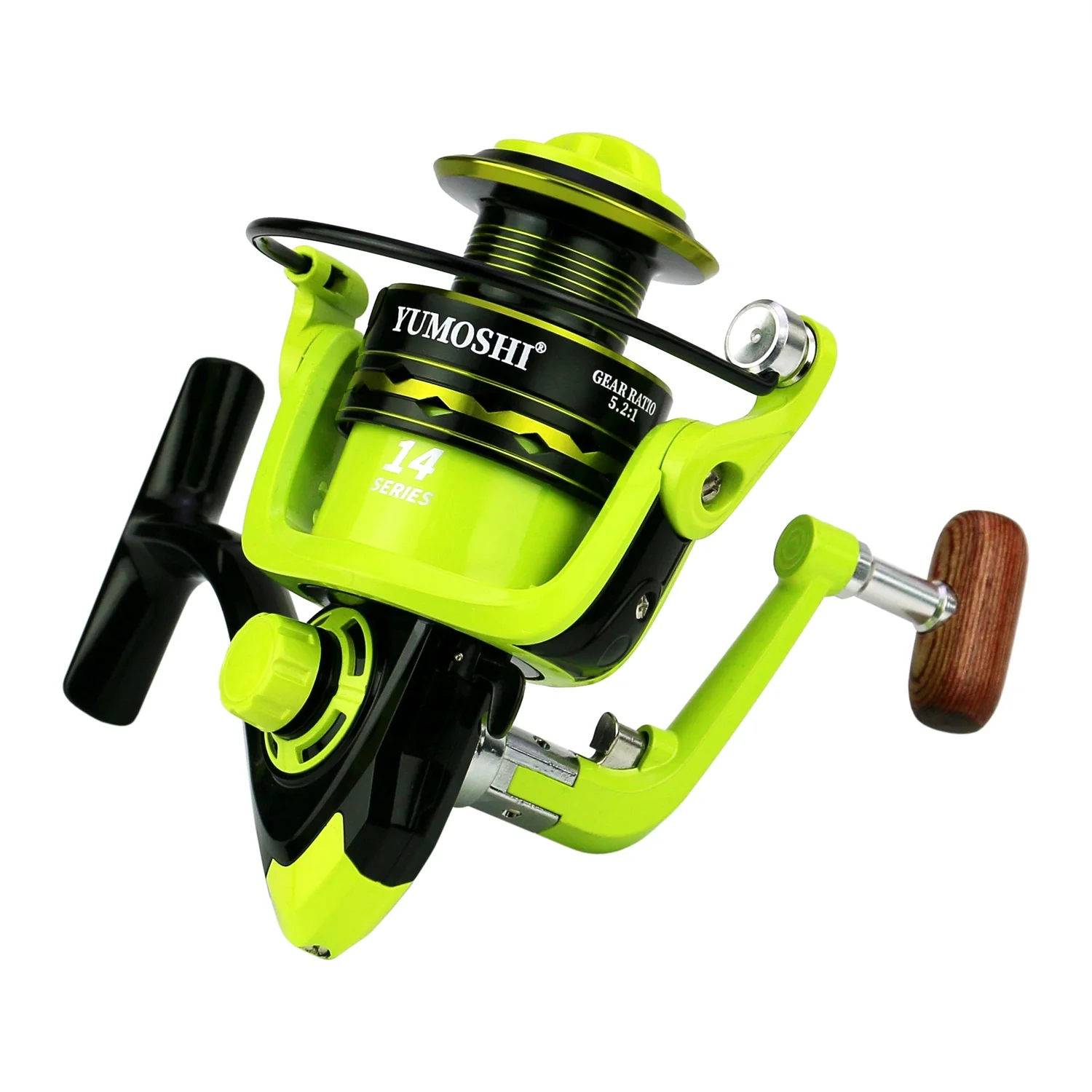 BAKAWA-carrete de pesca superfuerte, bobina giratoria de equilibrio de Metal, aparejos de pesca, Serie 2000 a 7000, verde OE 5,2: 1 - imagen 2