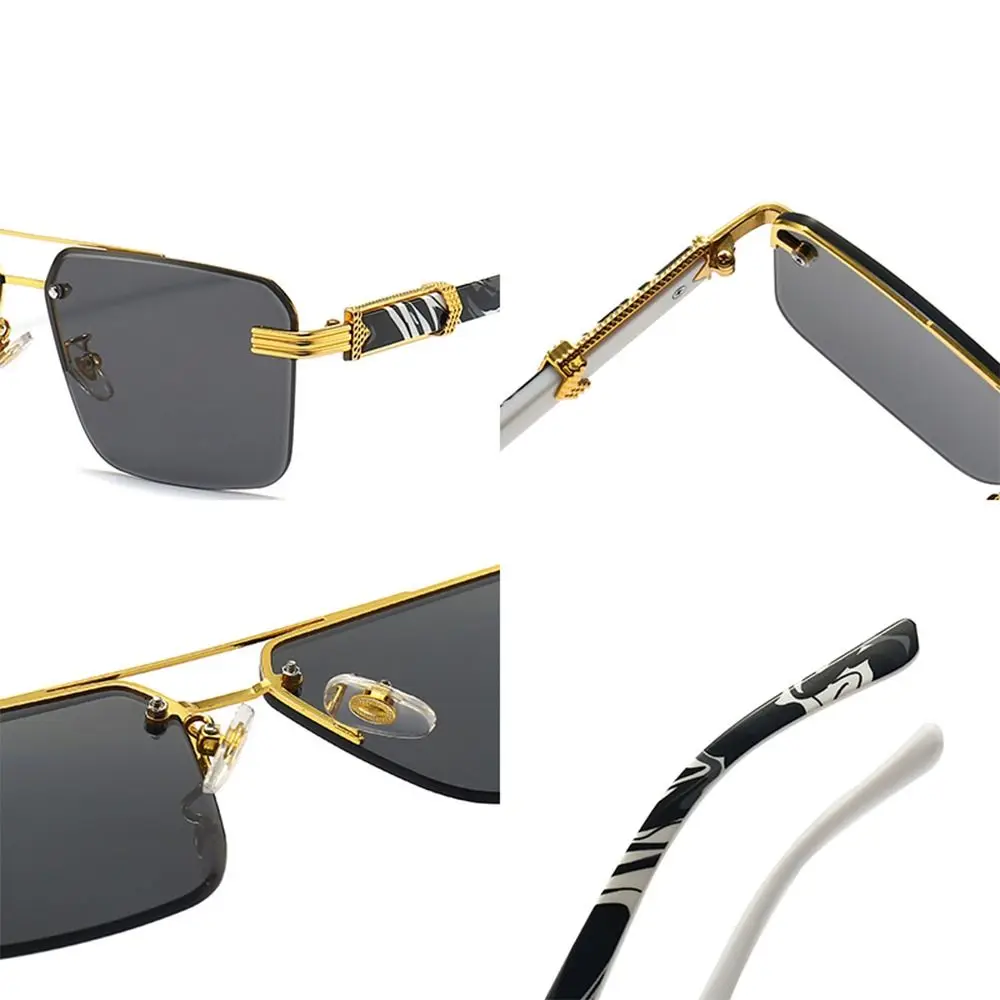 Gafas de sol cuadradas sin montura para hombre y mujer, lentes de lujo sin marco, con degradado, corte UV400, 2024 - imagen 2