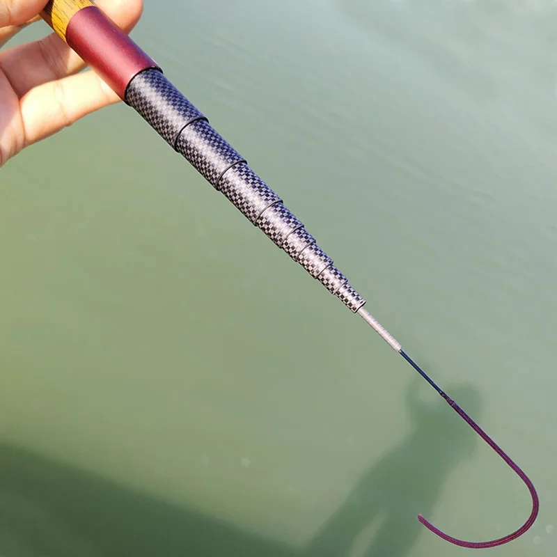 Caña de pescar portátil de sección corta, Mini caña de mano dura ultraligera de carbono para pesca en agua dulce, 1,5 m/3,6 m/4,5 m/5,4 m/6,3 m - imagen 5