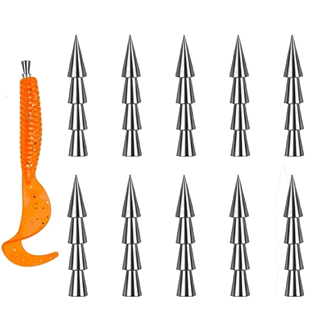 10 Uds. Pesas de tungsteno para uñas, plomos de inserción para señuelos de gusanos blandos, aparejo Neko, aparejo loco, pesas para uñas para aparejos de pesca con señuelo de lubina