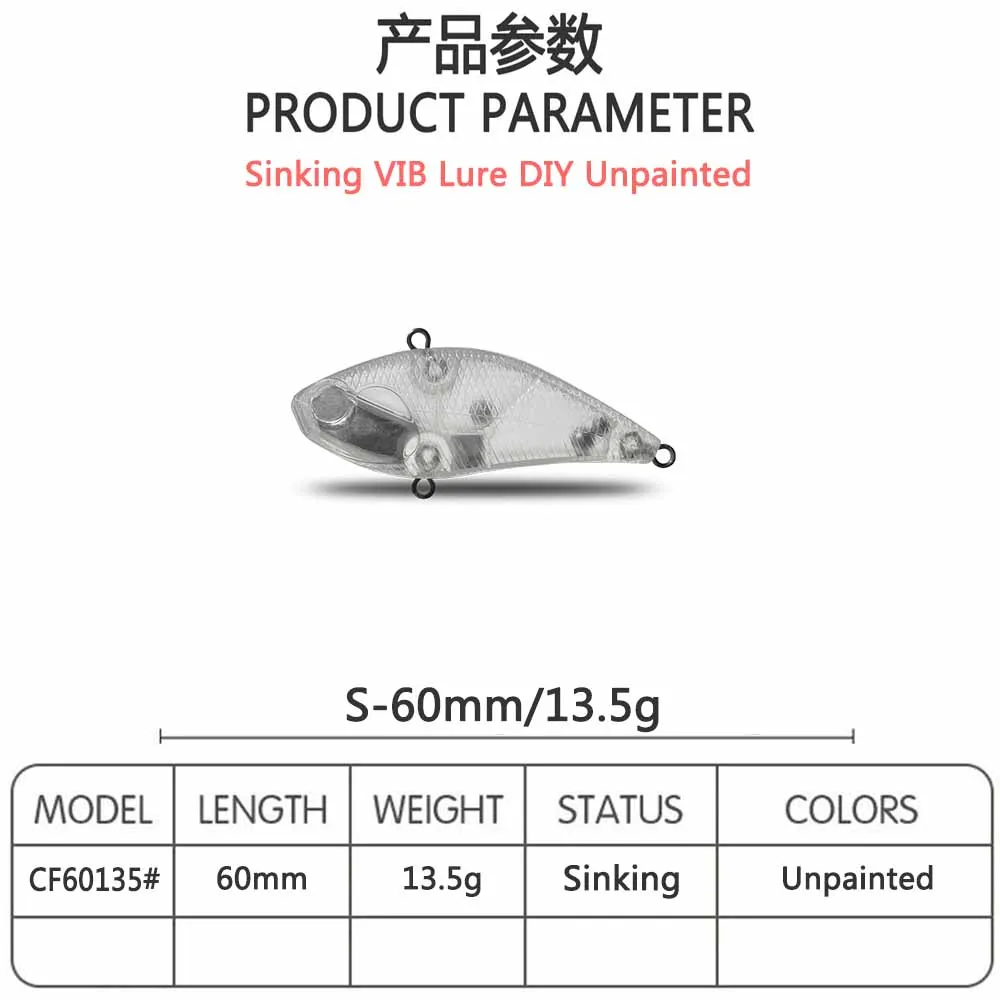 CF-señuelo de pesca de lubina, cebo de 60mm, 13,5g/50mm, 7g, transparente, ABS, cabeza de plomo, peso sin pintar, lápiz de hundimiento rápido - imagen 2