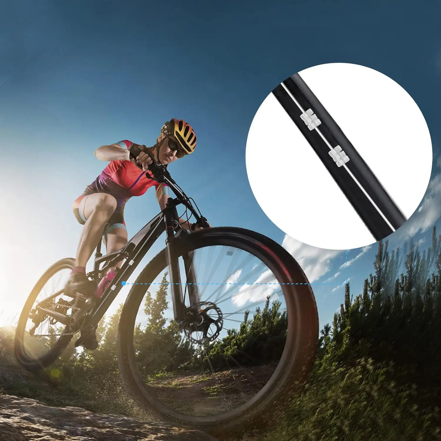 Juego de grupo de carcasa de Cable de cambio de freno de bicicleta de montaña, kit de cambio de marchas de bicicleta de carretera, manguera de línea de tubo de alambre - imagen 5