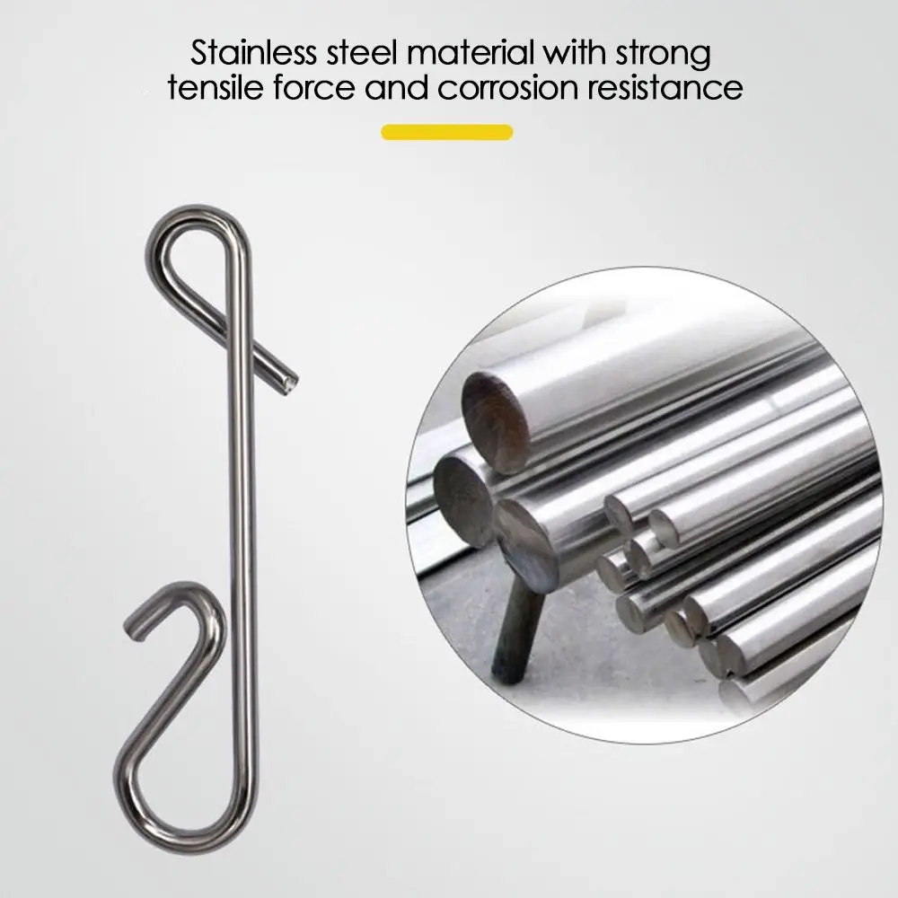 Conector giratorio de acero inoxidable para pesca, herramienta de cierre rápido, duradero, 100 piezas - imagen 5