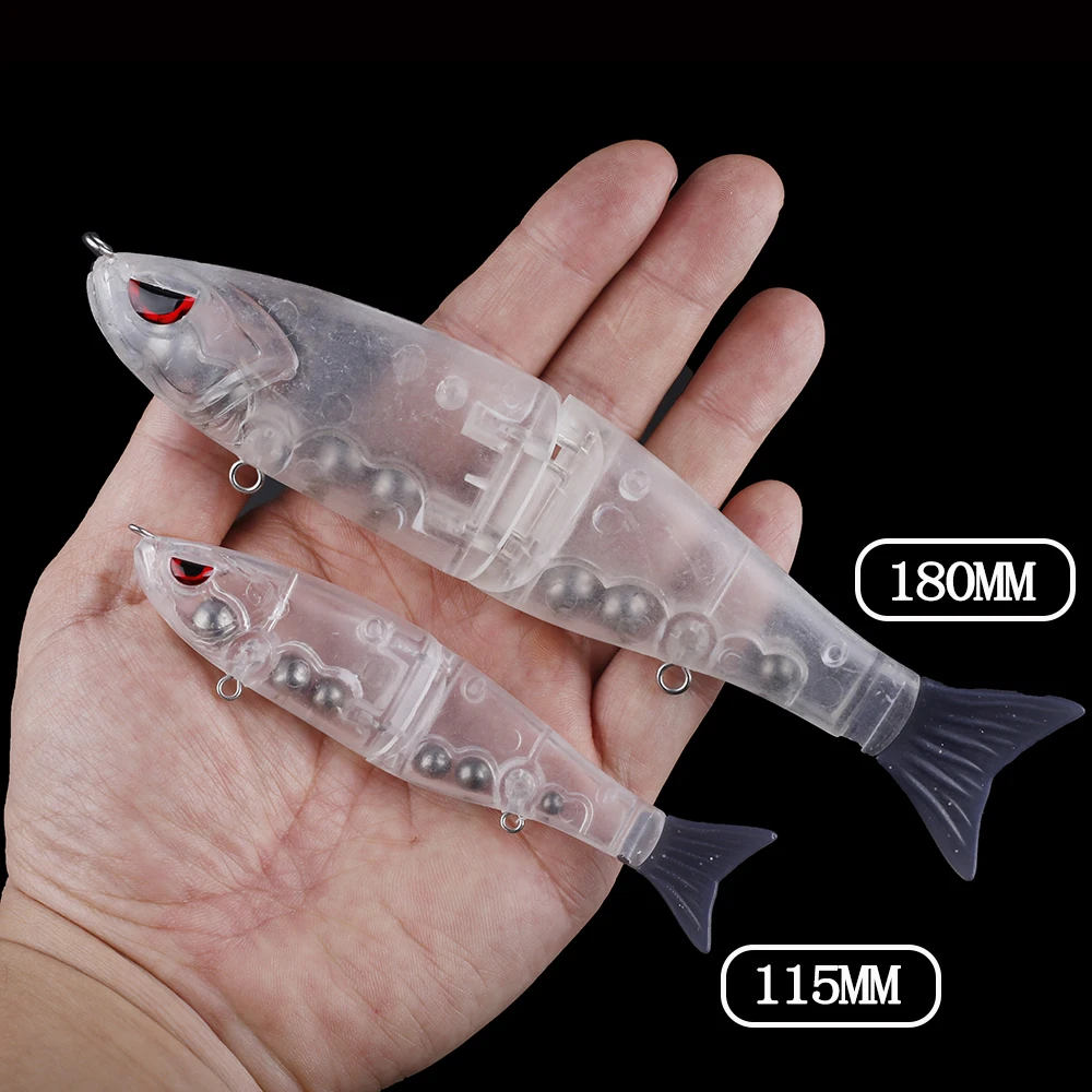 Chan'sHuang-señuelo de pesca hecho a mano, cebo en blanco sin pintar de 5 piezas, sonajeros de hundimiento Lipless Glide Swimbait de cola suave Artificial DIY - imagen 3