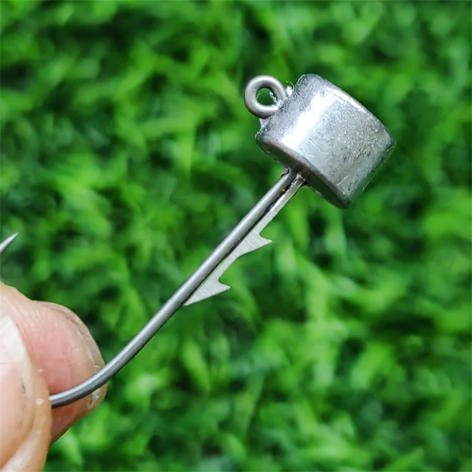 SWOLFY-anzuelos de pesca de 5 piezas, 2g, 3,5g, 5g, cabeza de seta Ned, anzuelo afilado con púas para gusanos blandos, herramientas de pesca Jigging - imagen 3